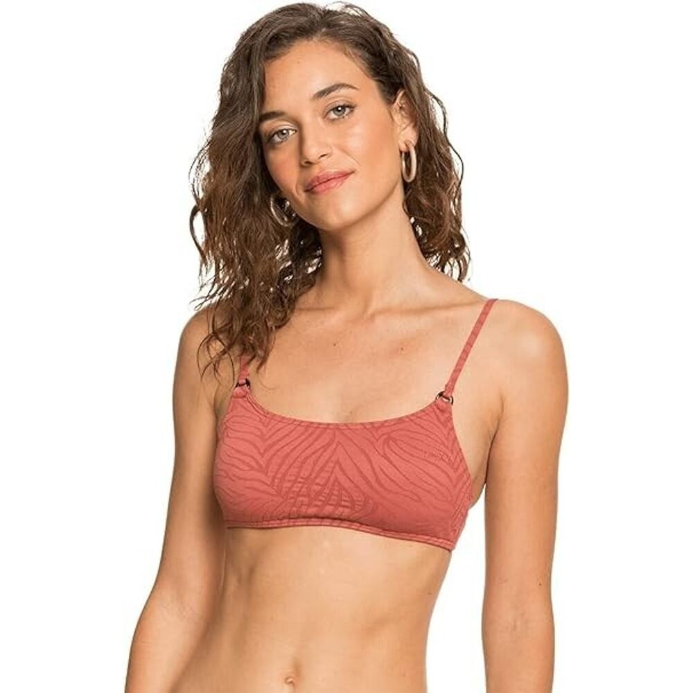 Roxy Women's Standard Wild Babe Bralette Bikini Top, Marsala, L